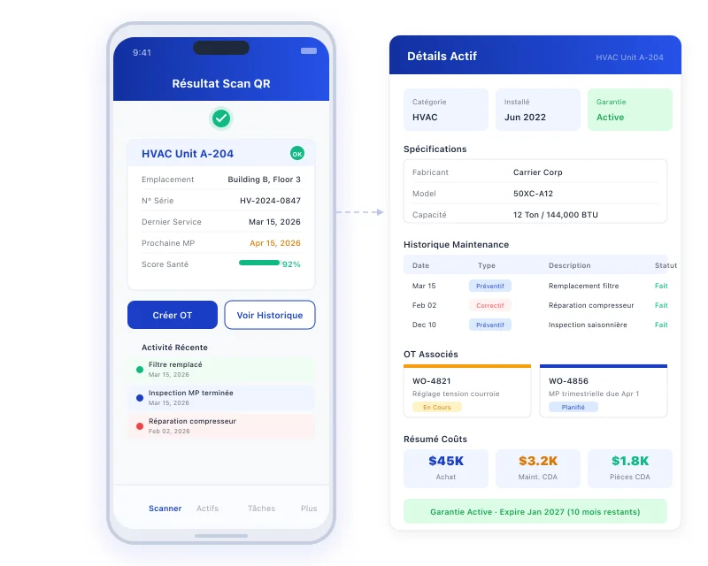 Task360 QR code asset scanning interface