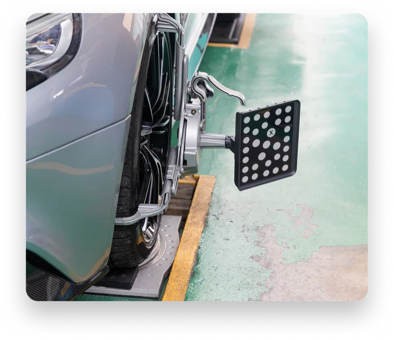 Automotive workshop with vehicles