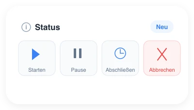Arbeitsauftrag Statusaktionen