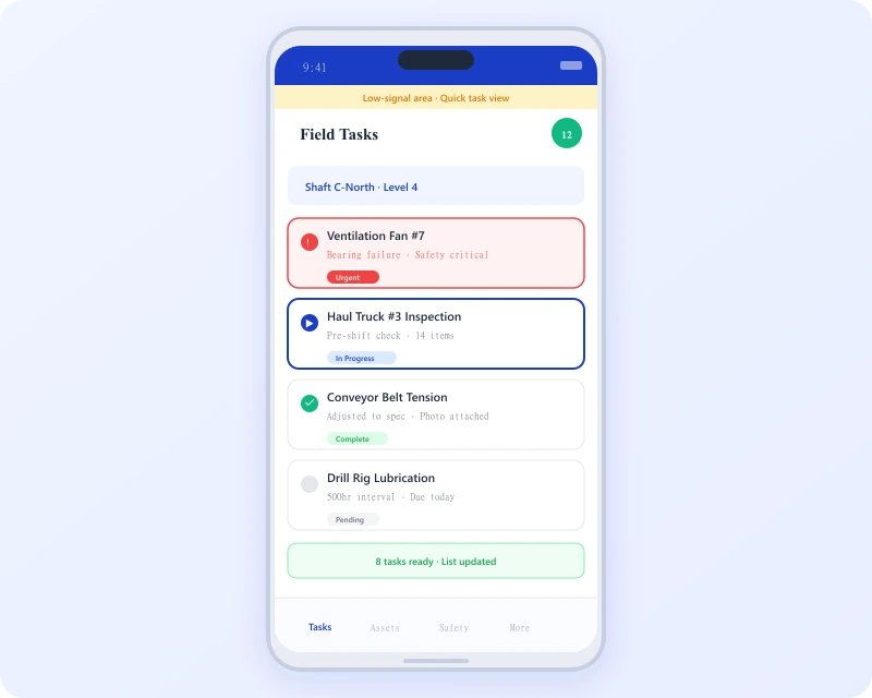 Task360 mobile field tasks app for mining operations
