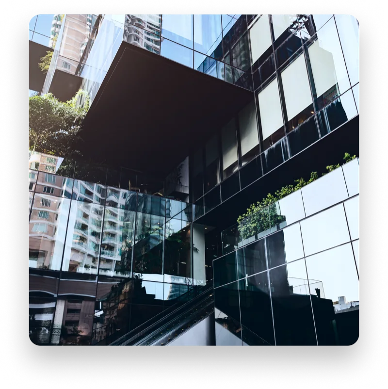 Modern retail glass building