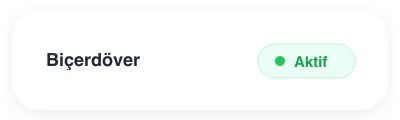 Biçerdöver aktif durumu