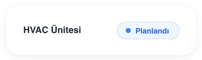 HVAC ünitesi planlanmış durumu