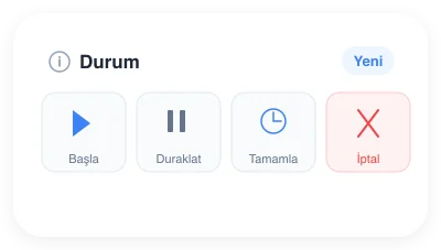 İş emri durum işlemleri