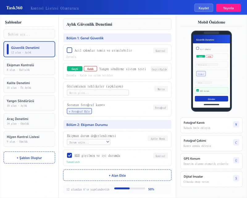 Task360 checklist and inspection builder