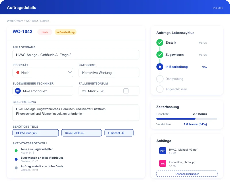 Task360 maintenance core capability interface