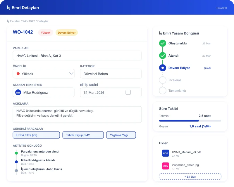 Task360 work order management interface